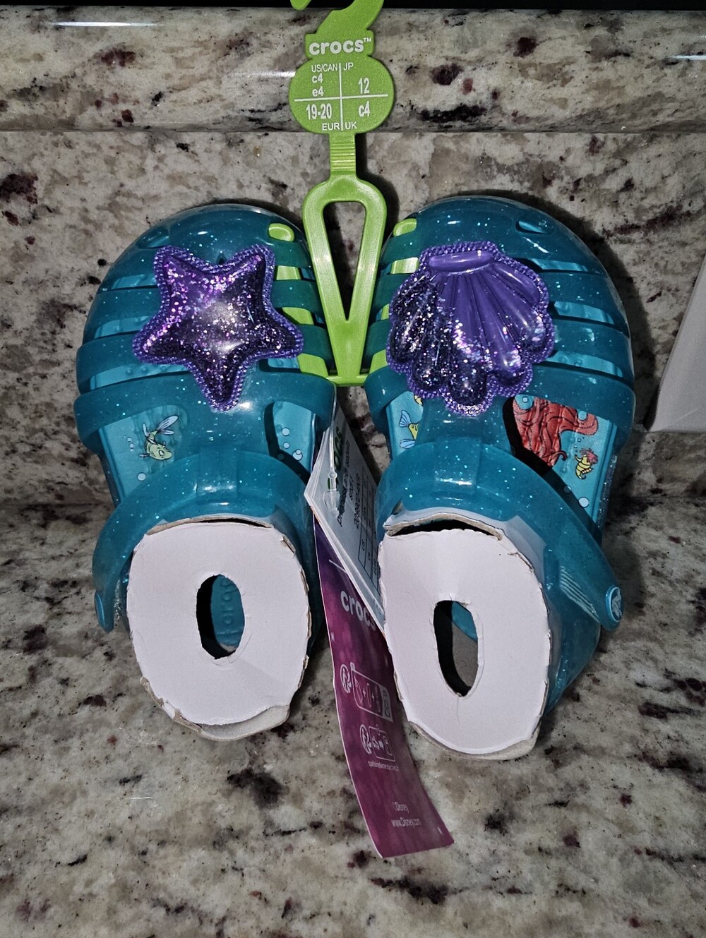 Crocs Princess Ariel Isabella 209902-4KR Sandal Toddler 4 Ankle Strap NWT